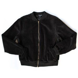 American Apparel Women's Large Black Corduroy Bomber Jacket